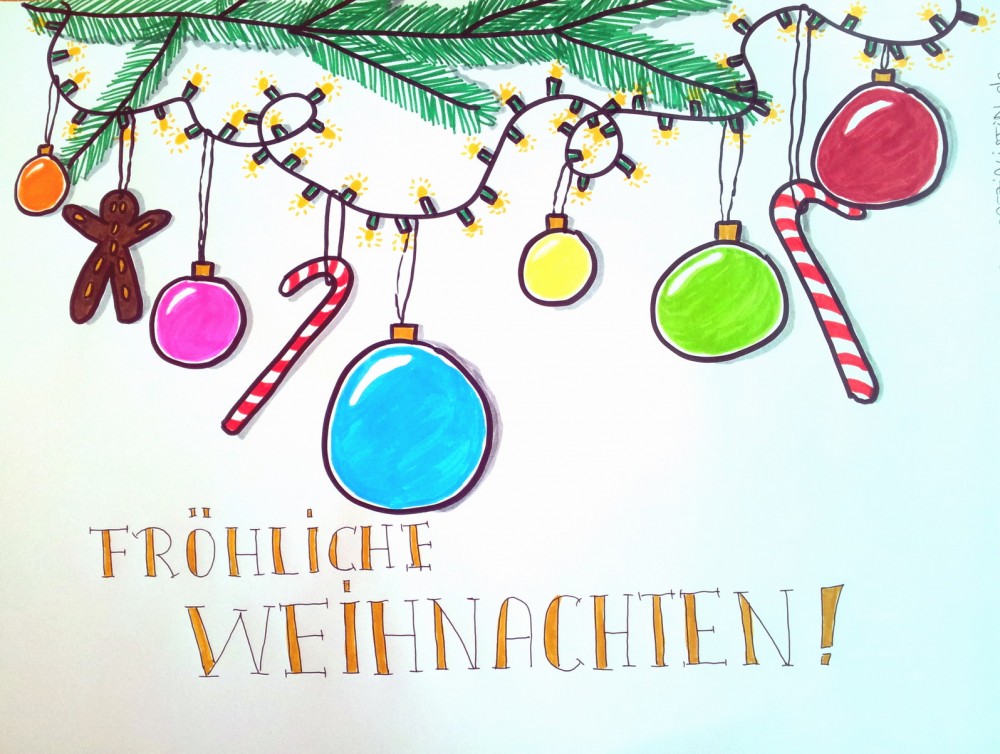 Frohe Weihnachten - gemalt von Bettina Schöbitz