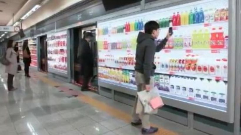 digitaler Supermarkt Tesco in Seoul