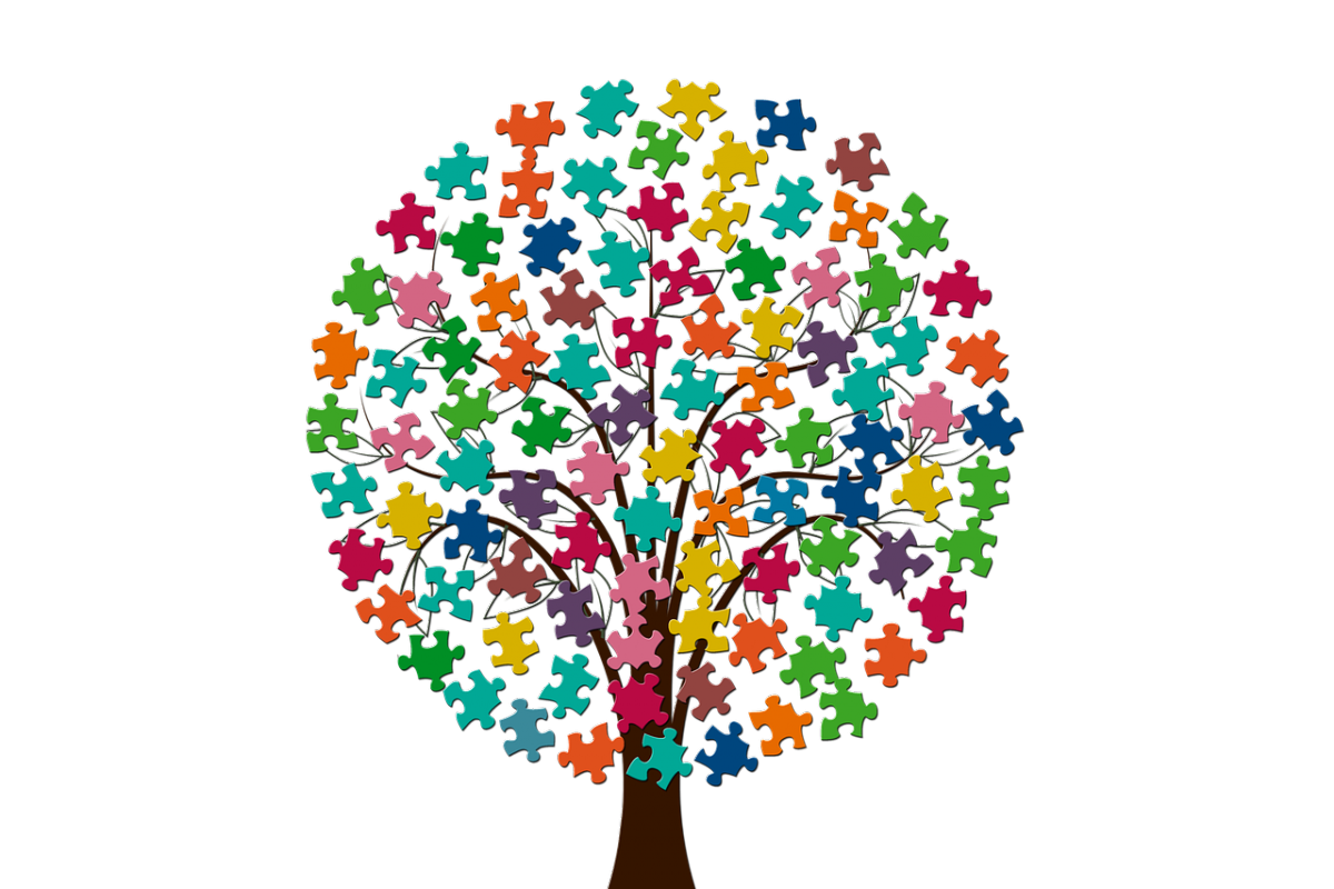 Baum aus puzzle-Teilen